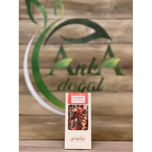 Aroha Çilekli Sütlü Çikolata - %50 Kakao