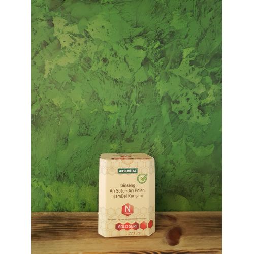 Aksu Vital Ginseng Arı Sütü Polen Ham Bal 220 gr